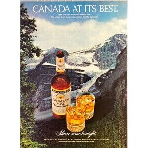 Canadian Mist Whisky "Canada at its Best: Mountains" Vintage Print Ad 1982